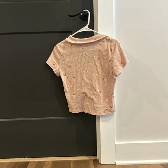 Pink Rose pink collared snap closure shirt - Picture 2 of 5